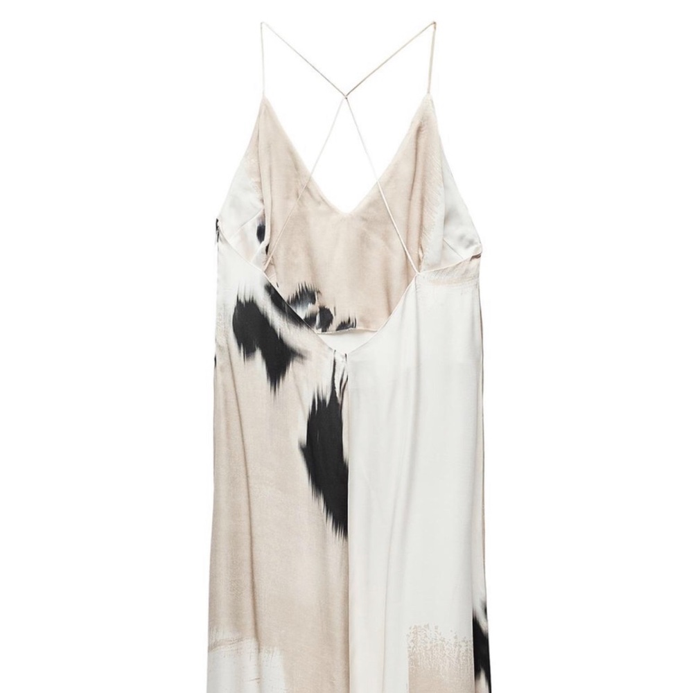 ZARA NWT Elegant Beige and Black Women's Dress - Picture 2 of 12